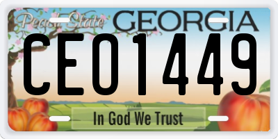 GA license plate CEO1449