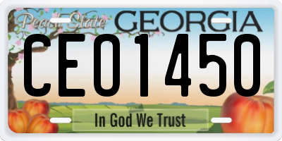 GA license plate CEO1450