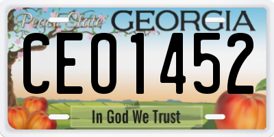 GA license plate CEO1452