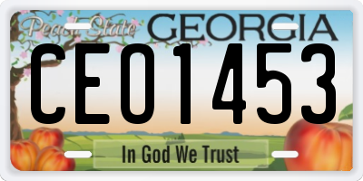 GA license plate CEO1453
