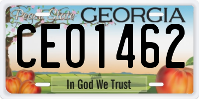 GA license plate CEO1462