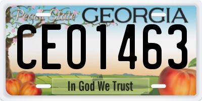 GA license plate CEO1463