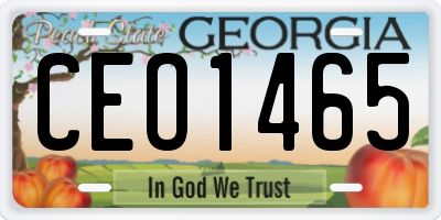GA license plate CEO1465