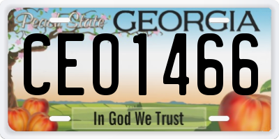 GA license plate CEO1466