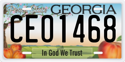 GA license plate CEO1468