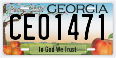 GA license plate CEO1471
