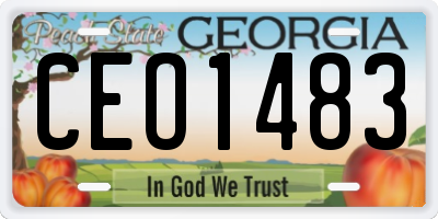 GA license plate CEO1483