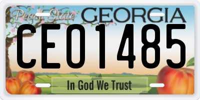 GA license plate CEO1485