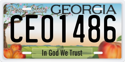 GA license plate CEO1486