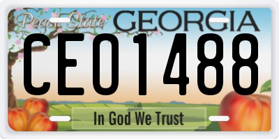GA license plate CEO1488