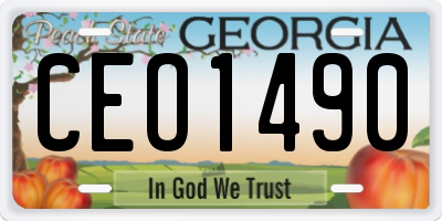GA license plate CEO1490