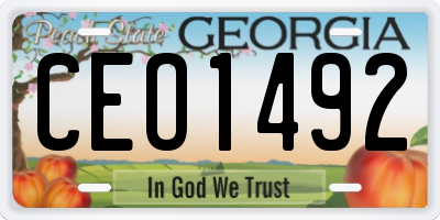 GA license plate CEO1492