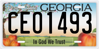 GA license plate CEO1493