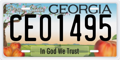 GA license plate CEO1495