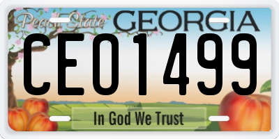 GA license plate CEO1499