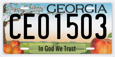 GA license plate CEO1503