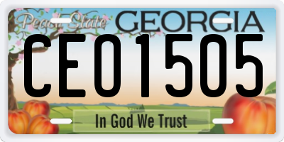 GA license plate CEO1505