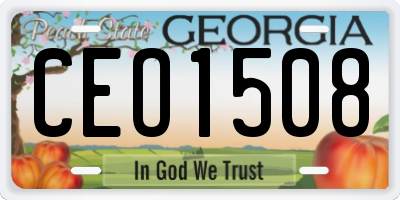 GA license plate CEO1508