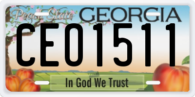GA license plate CEO1511