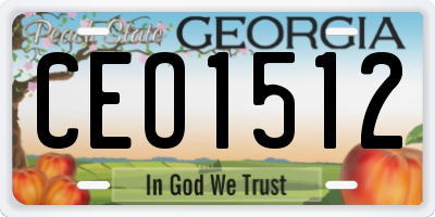 GA license plate CEO1512