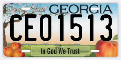 GA license plate CEO1513