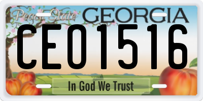 GA license plate CEO1516