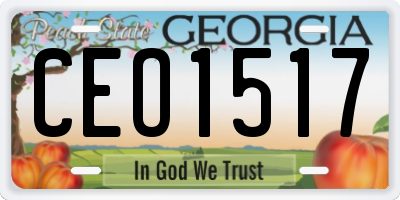 GA license plate CEO1517