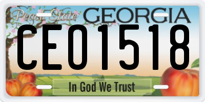 GA license plate CEO1518