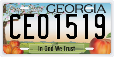 GA license plate CEO1519