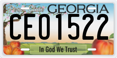 GA license plate CEO1522