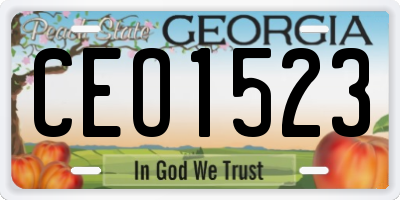 GA license plate CEO1523