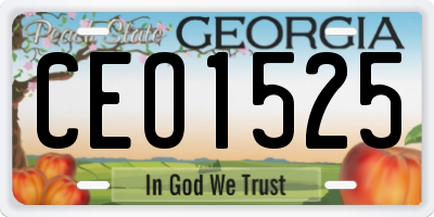 GA license plate CEO1525
