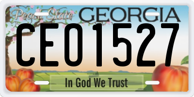 GA license plate CEO1527