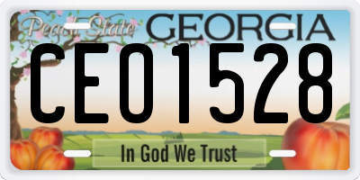 GA license plate CEO1528