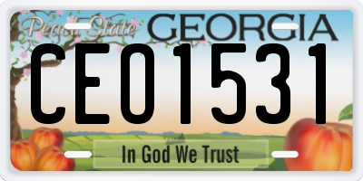 GA license plate CEO1531