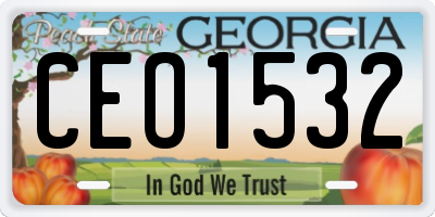 GA license plate CEO1532