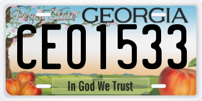 GA license plate CEO1533