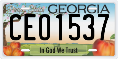 GA license plate CEO1537