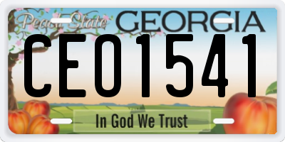 GA license plate CEO1541