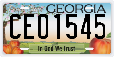 GA license plate CEO1545