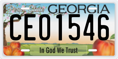 GA license plate CEO1546