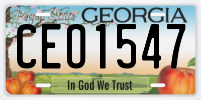 GA license plate CEO1547
