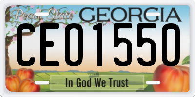 GA license plate CEO1550