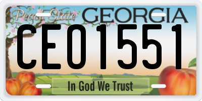 GA license plate CEO1551