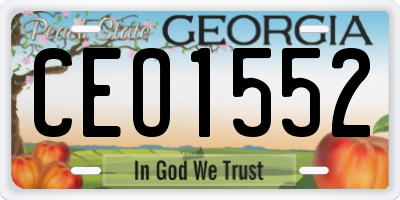 GA license plate CEO1552