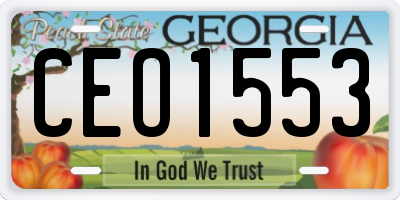 GA license plate CEO1553
