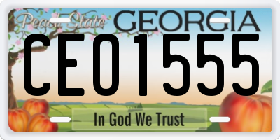 GA license plate CEO1555