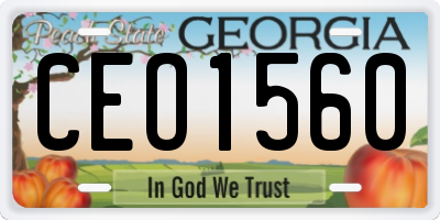 GA license plate CEO1560