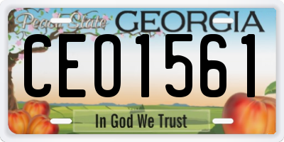 GA license plate CEO1561