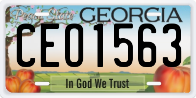 GA license plate CEO1563